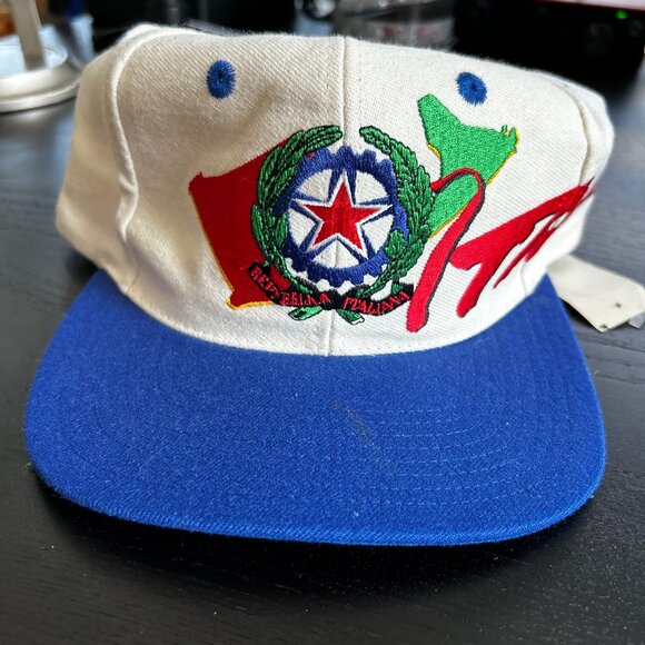 Vintage Sportis Italy National Men's Soccer Team 1994 World Cup Snapback Hat Cap - Picture 1 of 4